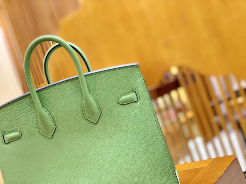 爱马仕 Birkin 25cm 掌纹牛皮 牛油果绿 金扣 外缝 - Image 6