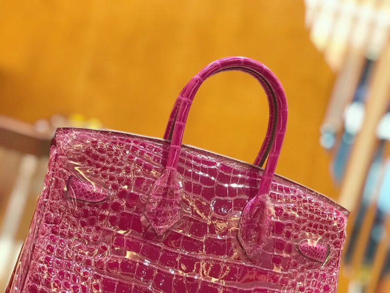 爱马仕 Birkin 铂金包 天方夜谭紫 美洲 方块印 25cm - Image 4