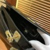 爱马仕 Kelly cut 手包 经典黑 亮面鳄鱼 金扣 31cm