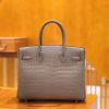 爱马仕 Birkin 30cm 巴黎灰 冰川灰 尼罗鳄鱼皮 银扣 原版蜜蜡线 顶级手缝 现货