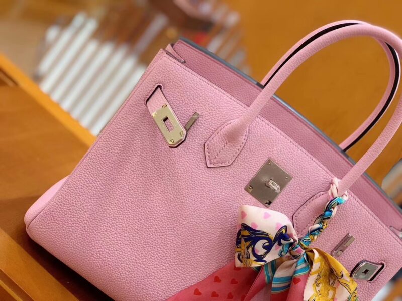 爱马仕 Birkin 30cm 锦葵紫 Togo小牛皮 银扣 原版蜜蜡线 顶级手工缝制 - Image 3
