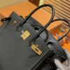 爱马仕 Birkin 铂金包 经典黑 鳄鱼皮拼德国togo牛皮 全手工缝制 金扣 30cm