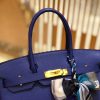 爱马仕 Birkin 30cm 琉璃蓝 Togo小牛皮 金扣 原版蜜蜡线 顶级手工缝制