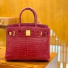 爱马仕 Birkin 30cm 石榴红 金扣 尼罗 雾面 两点 鳄鱼皮 全手工