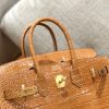 爱马仕 Birkin 25cm 太妃金 一级美洲鳄 金扣 原版蜜蜡线 顶级手工