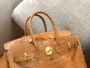 爱马仕 Birkin 25cm 太妃金 一级美洲鳄 金扣 原版蜜蜡线 顶级手工