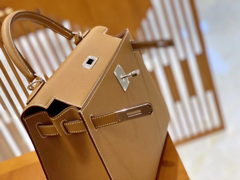 爱马仕 Kelly 25cm 28cm 金棕色 银扣 掌纹牛皮 进口原料 臻品级别 现货 - Image 2