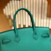 爱马仕 Birkin 30cm 丝绒绿 Togo小牛皮 金扣 原版蜜蜡线 顶级手工缝制