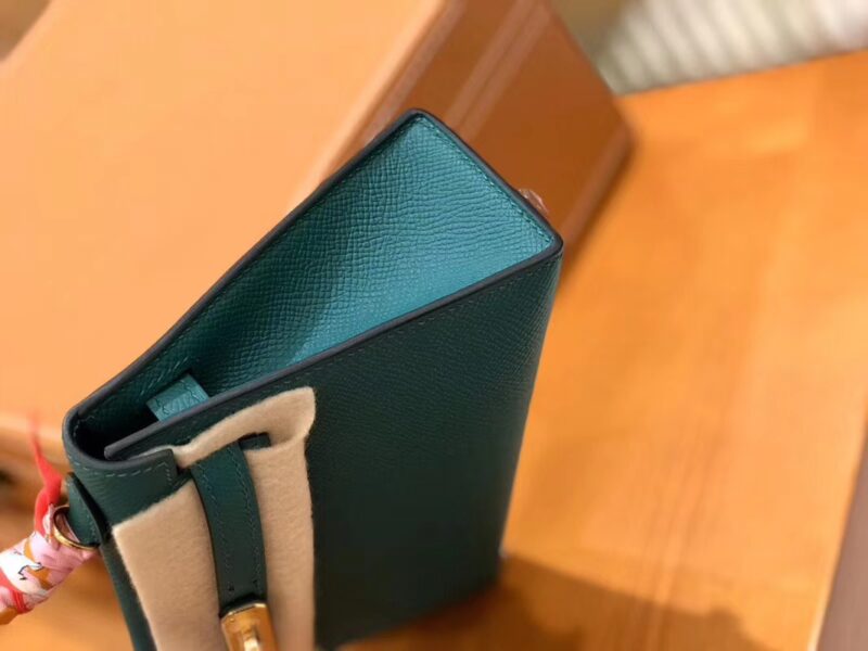 爱马仕 Mini kelly 迷你凯莉 孔雀绿 掌纹小牛皮 全手工缝制 臻品级别 金扣 19cm 现货 - Image 2
