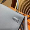 爱马仕 Kelly 32(凯莉包) 亚麻蓝 德国进口 掌纹牛皮 原版蜜蜡线 全手工缝制