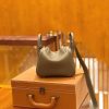 爱马仕 Mini Lindy 18cm 大象灰 Togo牛皮 银扣 原版蜜蜡线 顶级手工缝制