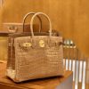 爱马仕 Birkin 30cm 尼罗鳄鱼皮 奶茶色 金扣 全手工缝制