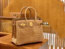 爱马仕 Birkin 30cm 尼罗鳄鱼皮 奶茶色 金扣 全手工缝制