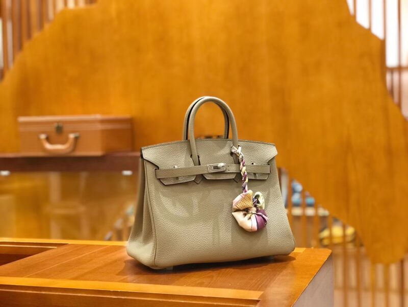 爱马仕 Birkin 25cm 斑鸠灰 Togo小牛皮 银扣 原版蜜蜡线 顶级手缝 - Image 2