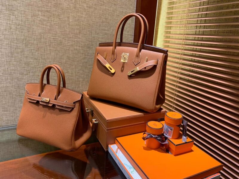 爱马仕 Birkin 30cm ( 铂金包) Togo小牛皮 金棕 原版蜜蜡线 全手工缝制 - Image 12
