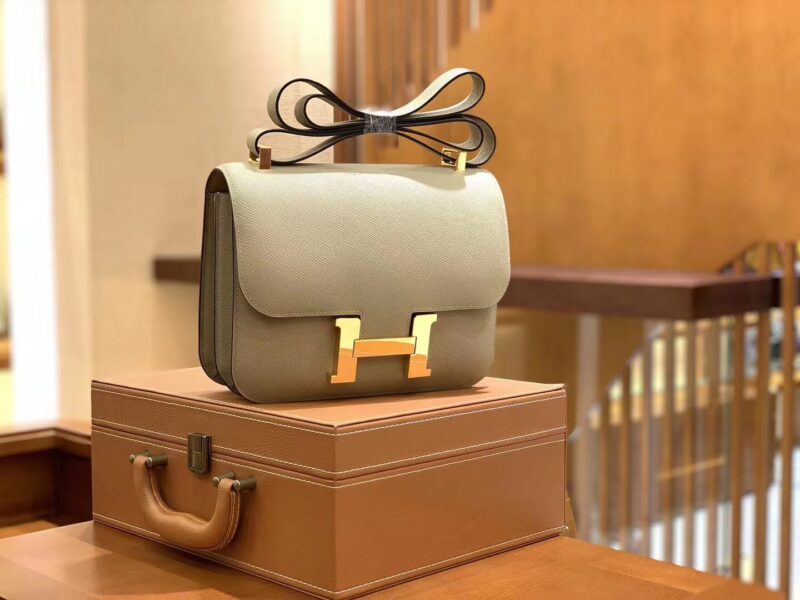 爱马仕 Constance 23cm 斑鸠灰 Epsom 掌纹小牛皮 金扣 原版蜜蜡线 顶级手工缝制 - Image 2