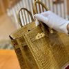8e0724eaa94e85d.jpg 爱马仕 Birkin 铂金包 芥末黄 一级皮 尼罗鳄鱼皮 臻品级别 金扣 25cm