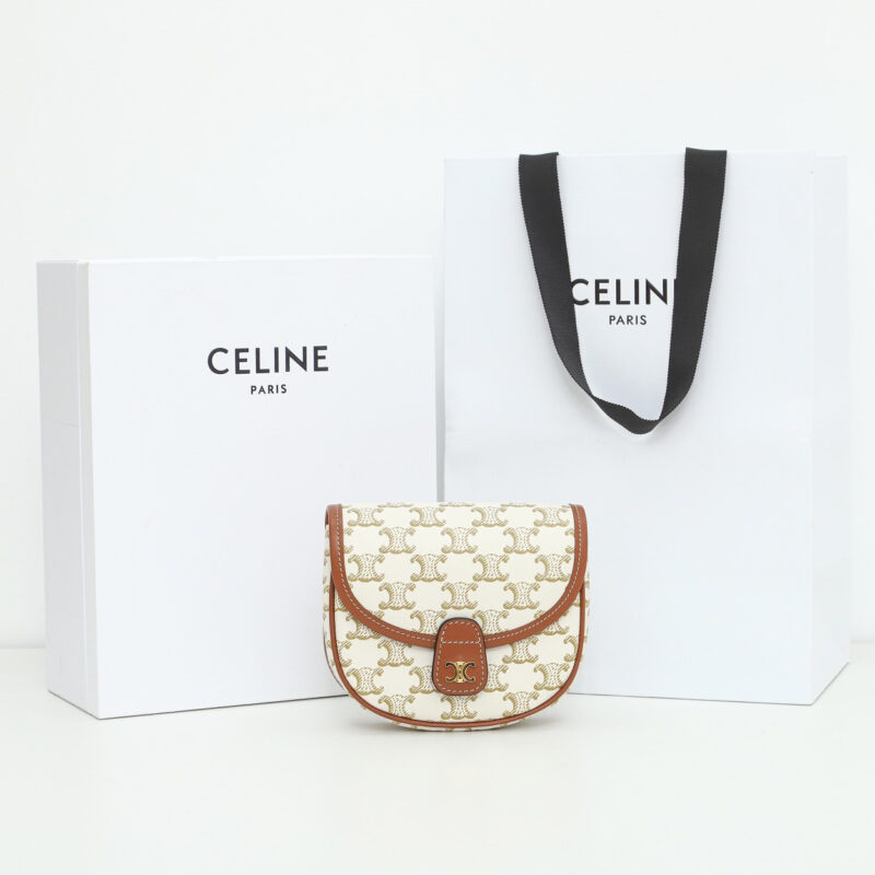 Celine*TriompheCanvas系列Mini袋196702白免检版 - Image 6