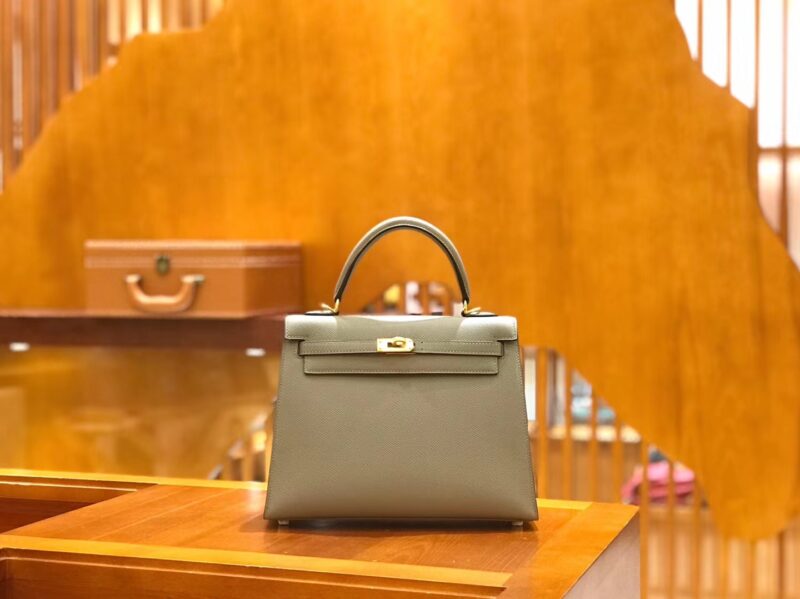 爱马仕 Kelly 25cm 银河灰 金扣 掌纹牛皮 全手工缝制