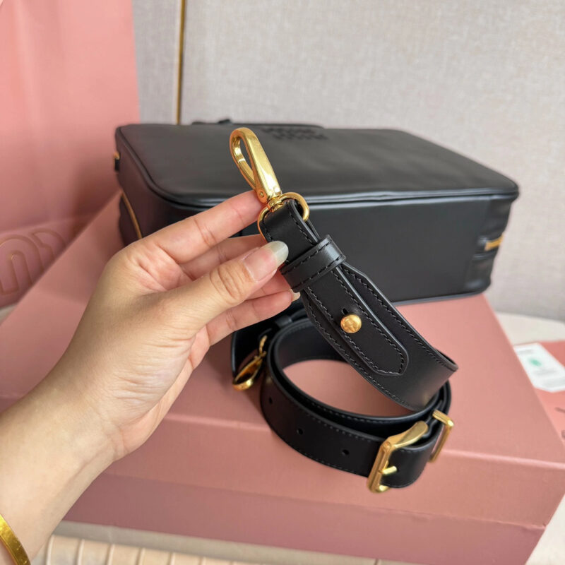 miumiu*5BB17长肩带公文包黑色免检版 - Image 8