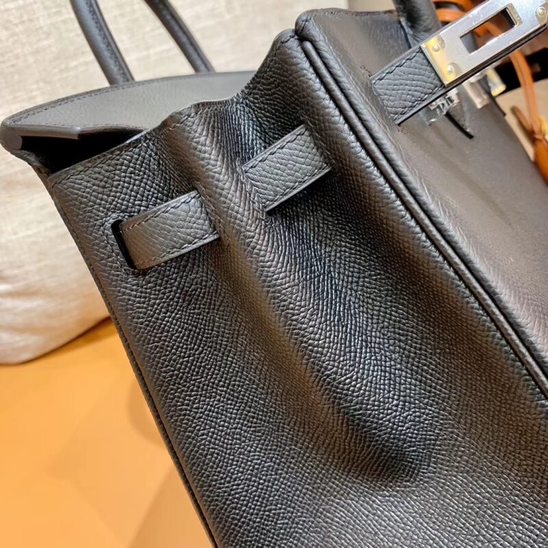 爱马仕 Birkin 铂金包 黑色 掌纹牛皮 金扣 30cm 高订版本 - Image 8