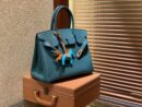 爱马仕 Birkin铂金包 孔雀绿 德国进口小牛皮 顶级品质全手工缝制 金扣 30cm