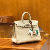 爱马仕 Birkin 25cm 奶昔白 Togo小牛皮 银扣 原版蜜蜡线 顶级手缝