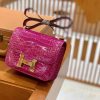 爱马仕 Constance 18cm 一级美洲鳄鱼皮 J5天方夜谭紫 高定工序版本 全手工缝制