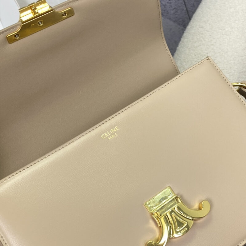 Celine*Triomphe系列手袋187363褐色免检版 - Image 7
