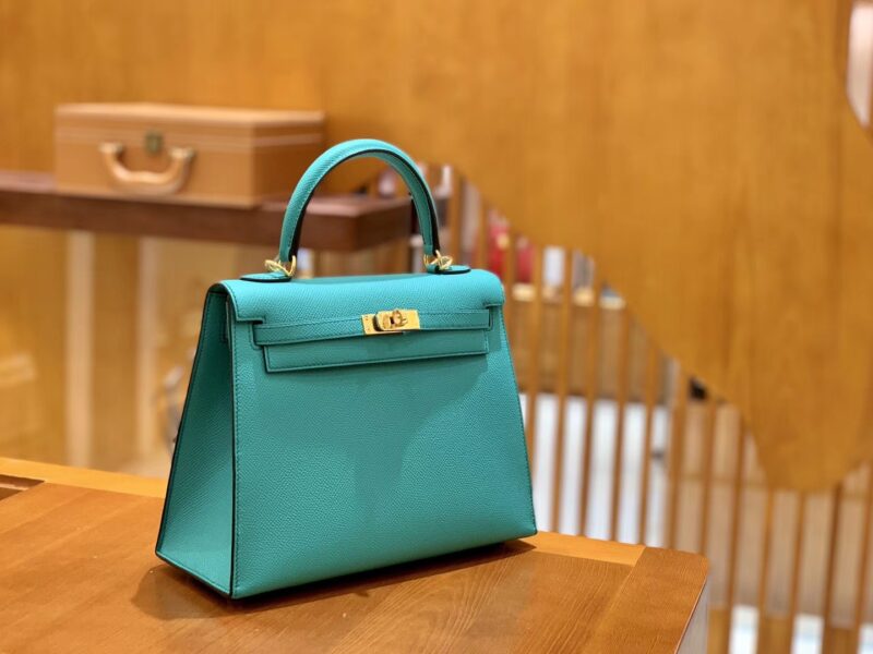 爱马仕 Kelly 凯莉包 维罗纳绿 掌纹牛皮 进口原料 臻品级别 金扣 25cm 现货
