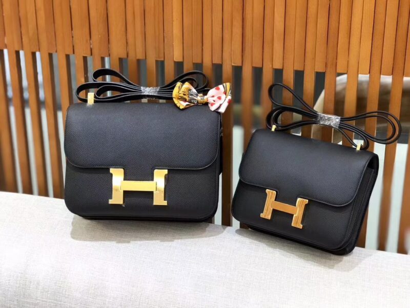 爱马仕 Constance 空姐包 经典黑 掌纹牛皮 全手工缝制 金扣 18cm 现货