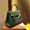 919d505d5c60bc9.jpg 爱马仕 Kelly凯莉包 togo小牛皮 丛林绿 进口原料 原版蜜蜡线 金扣 28cm