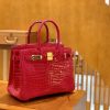 爱马仕 新增现货 Birkin 湾鳄 V 极致粉 金扣 25cm