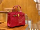 爱马仕 新增现货 Birkin 湾鳄 V 极致粉 金扣 25cm