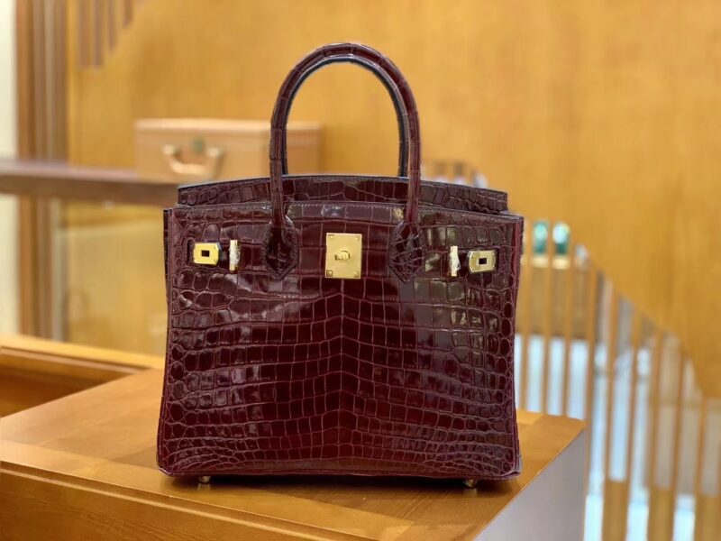 爱马仕 Birkin 30cm 波尔多酒红 尼罗鳄鱼皮 金扣 原版蜜蜡线 顶级手缝 现货