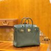 爱马仕 Birkin 25cm 杏仁绿 Togo 牛皮 金扣 原版蜜蜡线 顶级手缝
