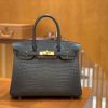 爱马仕 Birkin 30cm 石墨灰 一级尼罗鳄 金扣 原版蜜蜡线 顶级手缝