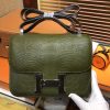 爱马仕 Constance 23cm 橄榄绿 仿蜥蜴皮 顶级手缝工艺 金扣