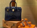 爱马仕 Birkin铂金包 午夜蓝 一级皮 尼罗鳄鱼 进口原料 顶级手缝工艺 30cm