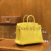 爱马仕 Birkin Touch 25cm 那不勒斯黄 鳄鱼皮拼牛皮 全手工缝制