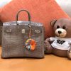 爱马仕 Birkin 25cm 斑鸠灰 一级尼罗鳄 银扣 原版蜜蜡线 顶级手工