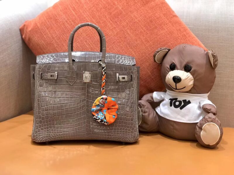 爱马仕 Birkin 25cm 斑鸠灰 一级尼罗鳄 银扣 原版蜜蜡线 顶级手工
