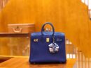爱马仕 Birkin 25cm 琉璃蓝 金扣 尼罗鳄鱼皮拼Togo牛皮 原版蜜蜡线 现货