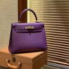爱马仕 Kelly 28cm 海葵紫 南非进口鸵鸟 顶级手缝工艺 金扣