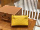 爱马仕 Mini kelly 22cm 那不勒斯黄 南非KK级鸵鸟皮 银扣 原版蜜蜡线 顶级手工