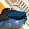 爱马仕 Kelly 28cm togo 牛皮 坦桑尼亚蓝 银扣 全手工缝制 现货