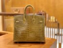 爱马仕 Birkin 铂金包 芥末黄 一级皮 尼罗鳄鱼皮 臻品级别 金扣 25cm