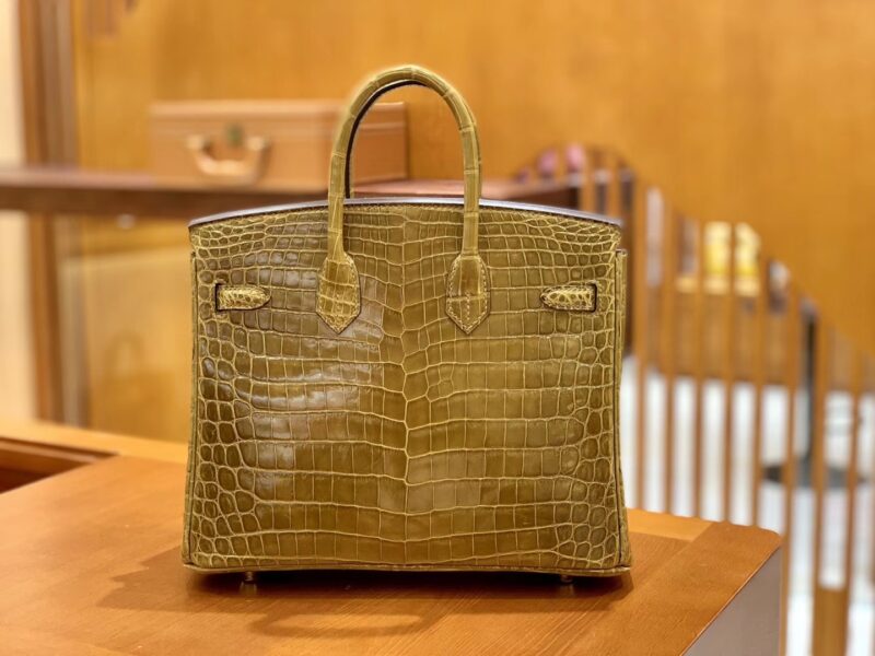 爱马仕 Birkin 铂金包 芥末黄 一级皮 尼罗鳄鱼皮 臻品级别 金扣 25cm - Image 3