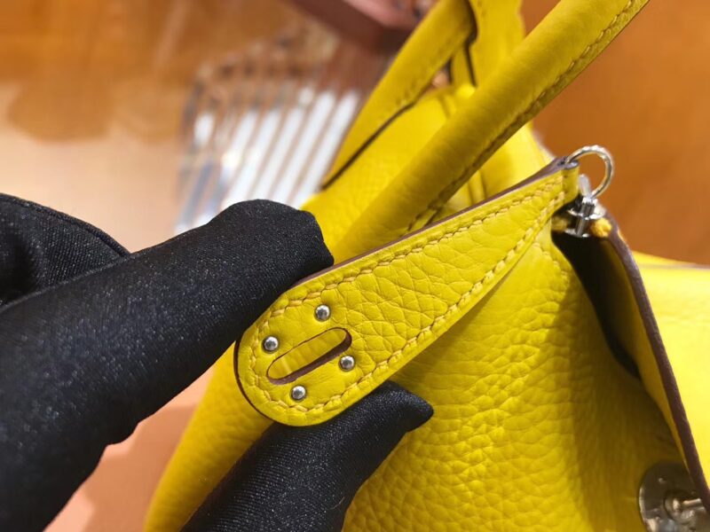 爱马仕 Mini Lindy 18cm TC大牛皮 那不勒斯黄 原版蜜蜡线 顶级手缝工艺 - Image 7