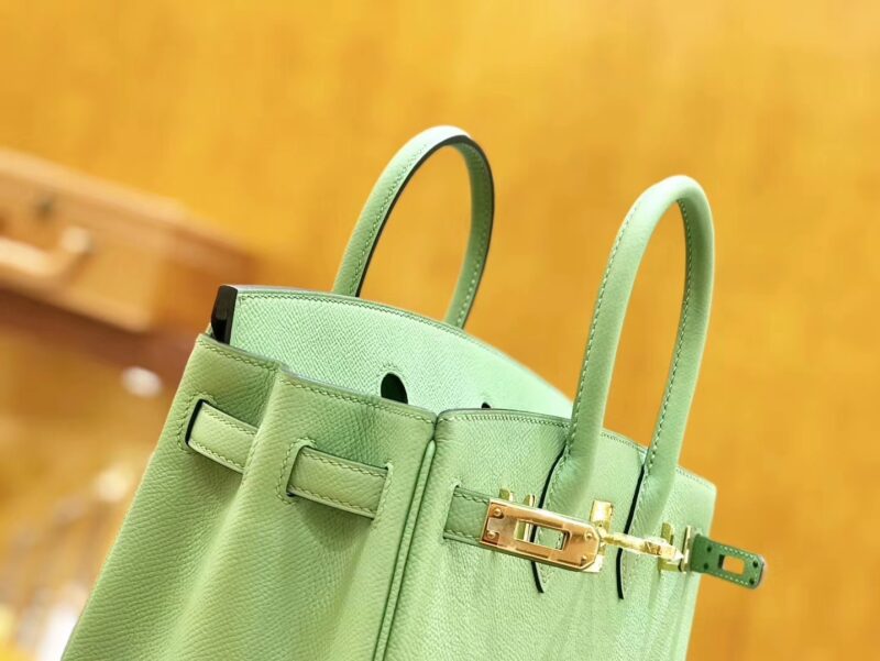 爱马仕 Birkin 25cm 牛油果绿 Epsom小牛皮 金扣 原版蜜蜡线 顶级手缝 - Image 5